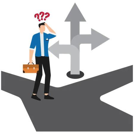 Businessman finding business direction  Illustration