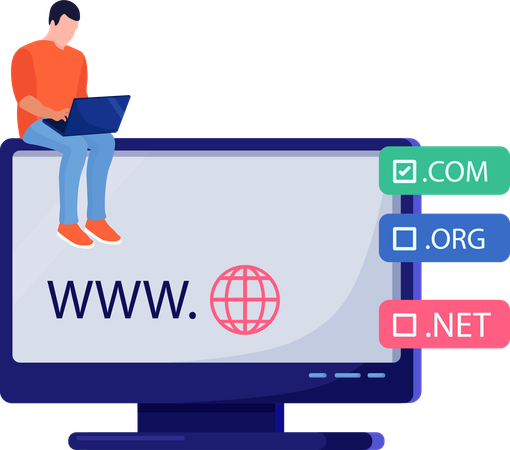 Businessman finding business domain  Illustration