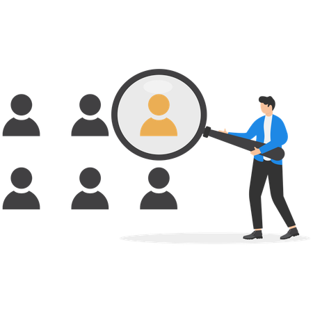Businessman finding business employee  Illustration