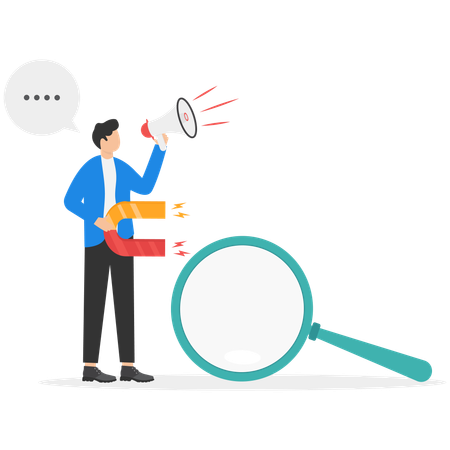 Businessman finding business employee  Illustration