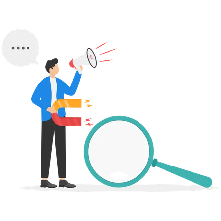 Businessman finding business employee  Illustration