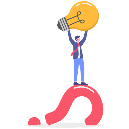 Businessman finding business solution  Illustration