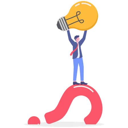 Businessman finding business solution  Illustration