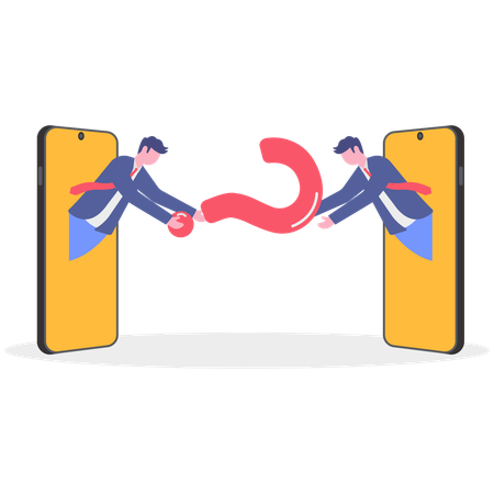 Businessman finding business solution  Illustration