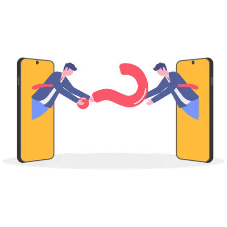 Businessman finding business solution  Illustration
