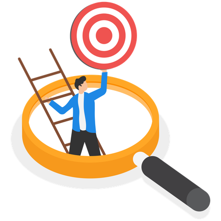 Businessman finding business target  Illustration