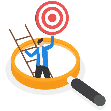 Businessman finding business target  Illustration