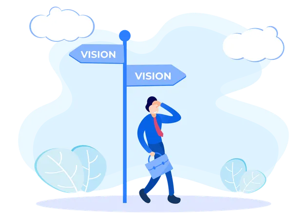 Businessman finding business vision  Illustration