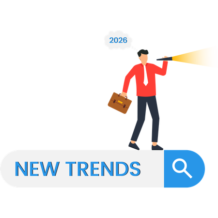 Businessman finding business vision  Illustration