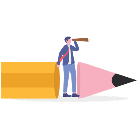 Businessman finding business vision  Illustration
