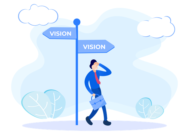 Businessman finding business vision  Illustration