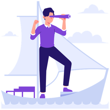 Businessman finding business vision  Illustration