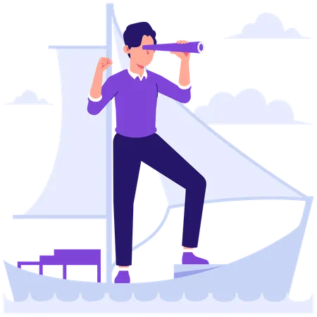 Businessman finding business vision  Illustration