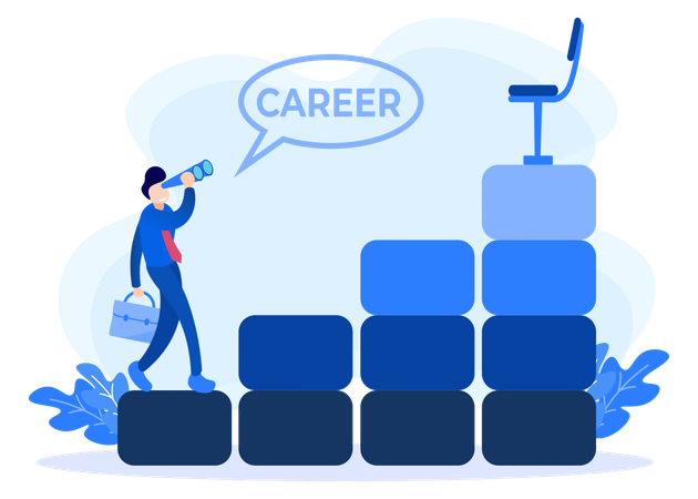 Businessman Finding Career Opportunity  Illustration
