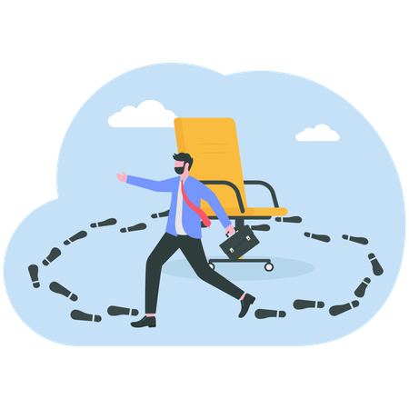 Businessman finding career path  Illustration