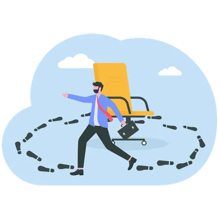 Businessman finding career path  Illustration