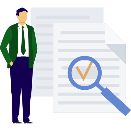 Businessman finding correct data  Illustration