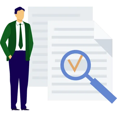 Businessman finding correct data  Illustration