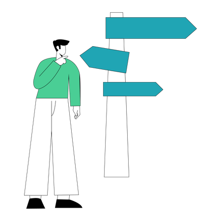 Businessman  finding correct direction  Illustration
