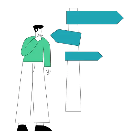 Businessman  finding correct direction  Illustration