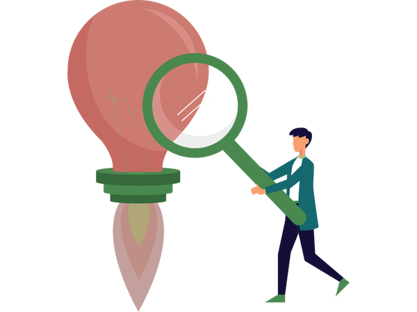 Businessman finding creative idea  Illustration