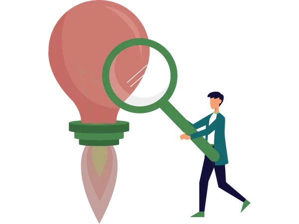 Businessman finding creative idea  Illustration