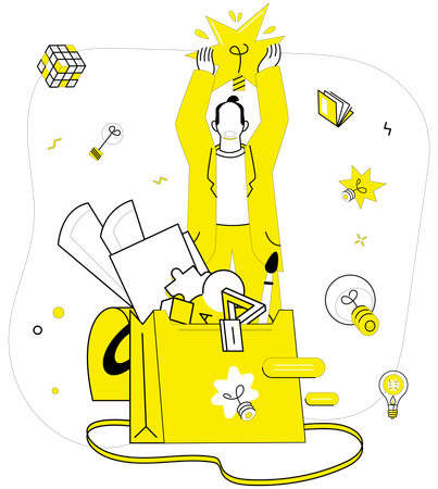 Businessman finding creative solution  Illustration