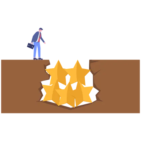 Businessman finding customer reviews  Illustration