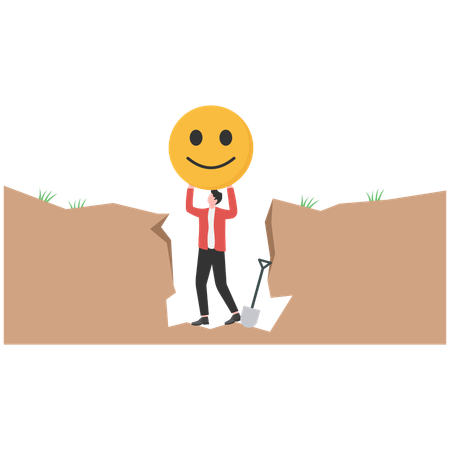 Businessman finding customer satisfaction ideas  Illustration