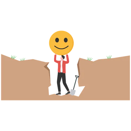 Businessman finding customer satisfaction ideas  Illustration