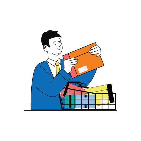 Businessman Finding Document  Illustration