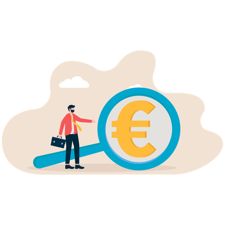 Businessman finding euro  Illustration