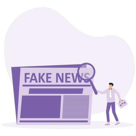 Businessman finding fake news  Illustration