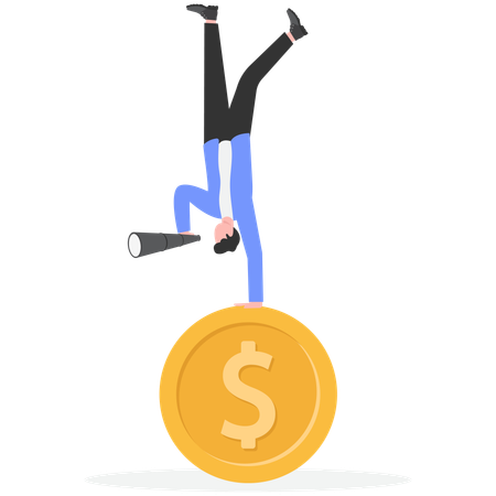 Businessman finding financial opportunity  Illustration