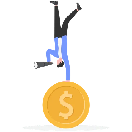 Businessman finding financial opportunity  Illustration