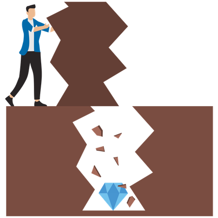 Businessman finding gemstone  Illustration