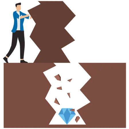 Businessman finding gemstone  Illustration