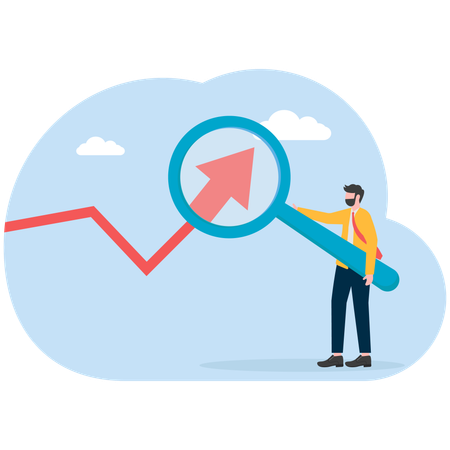 Businessman finding graph details  Illustration