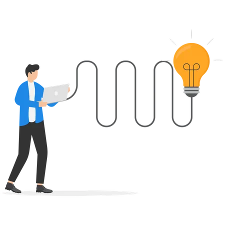 Idea Finding Illustration Characters With Light Bulbs And Celebrating Success People Generating Creative Business Ideas Illustration