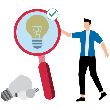 Businessman finding idea  Illustration