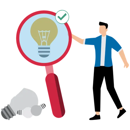 Businessman finding idea  Illustration
