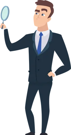 Businessman finding idea  Illustration