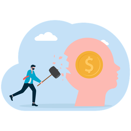 Businessman finding money  Illustration