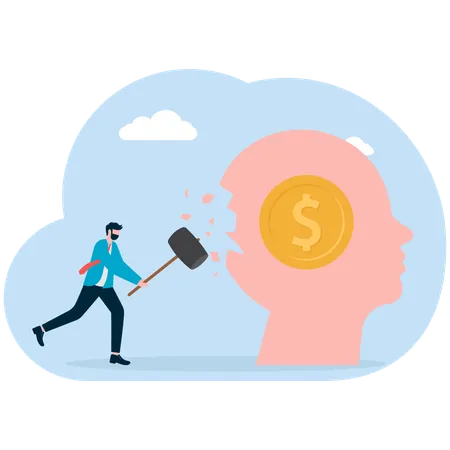 Businessman finding money  Illustration