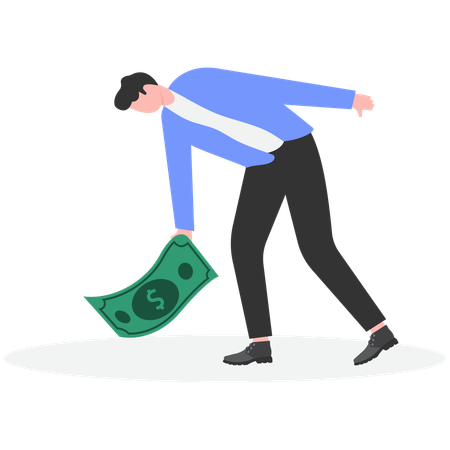 Businessman finding money  Illustration