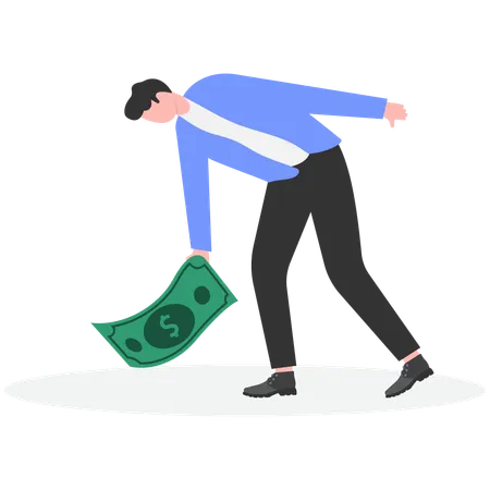 Businessman finding money  Illustration