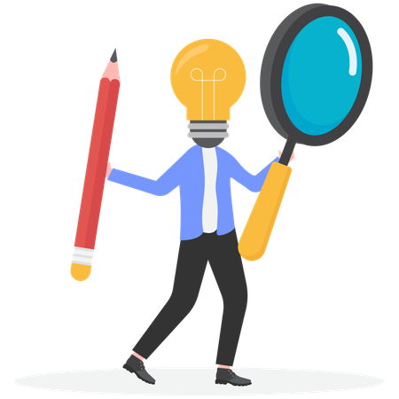 Businessman finding new business idea  Illustration