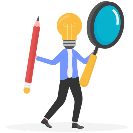 Businessman finding new business idea  Illustration