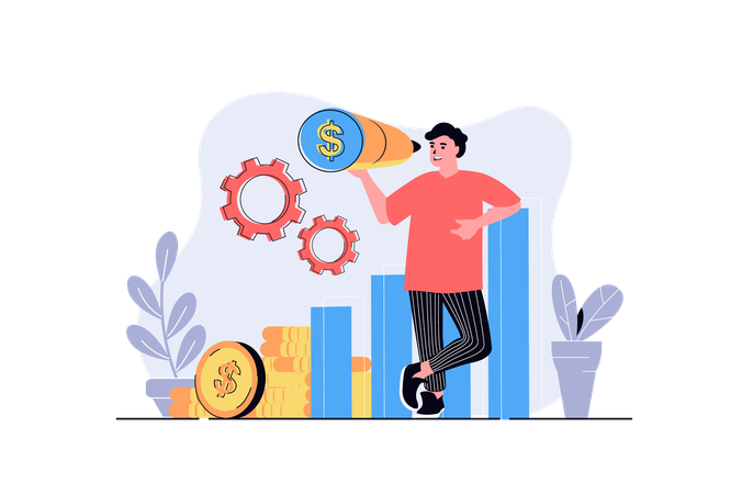 Businessman finding new opportunities for career growth  Illustration