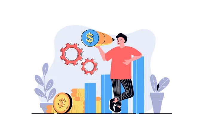 Businessman finding new opportunities for career growth  Illustration